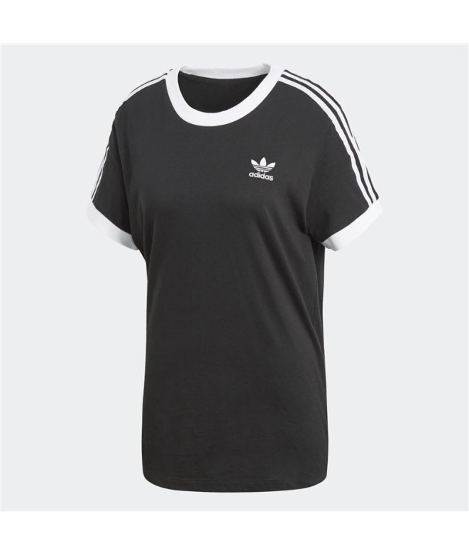 Camiseta adidas 3 riscas pretas Mulher