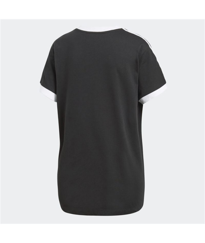 Camiseta adidas 3 riscas pretas Mulher