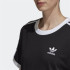 Camiseta adidas 3 riscas pretas Mulher