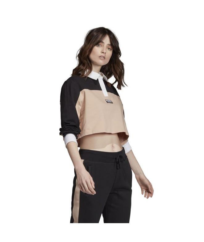 Polo adidas Cropped preto Mulher