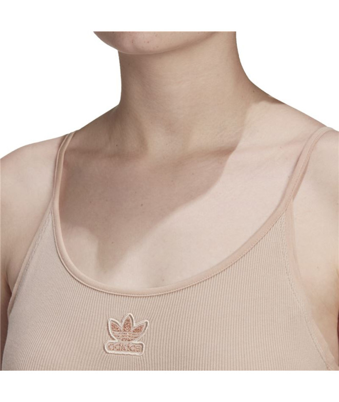 Body adidas Mulher bege com nervuras
