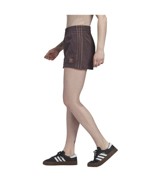 Calças adidas 3-Stripes castanhas Mulheres