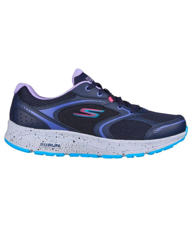 Sapatilhas Skechers Go Run Consistent - Mulher Couro marinho/guarnição lavanda