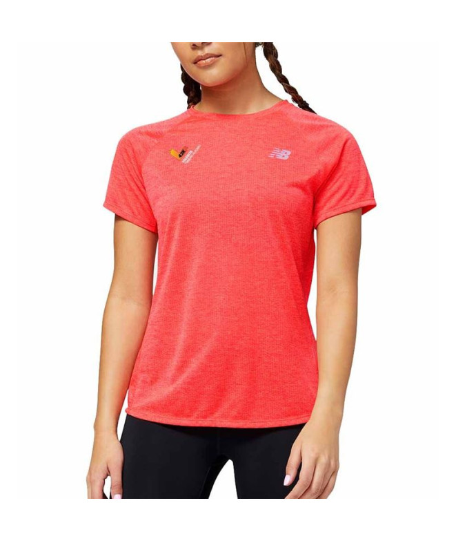 Camiseta New Balance Impact Run naranja Mujer