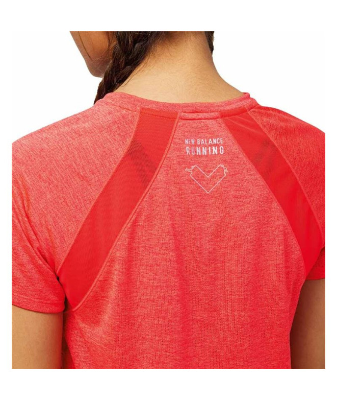 Camiseta New Balance Impact Run naranja Mujer