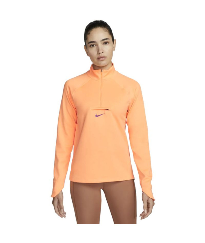 Moletom trail Nike de laranja Dri-FIT Mulher