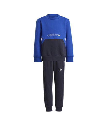 Conjunto adidas Crew azul Crianças