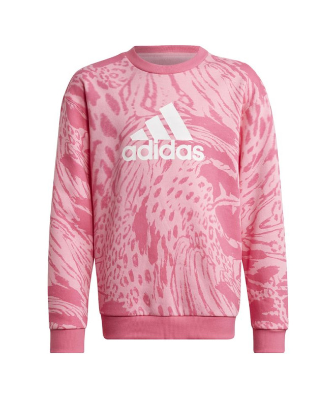 Camisola cor-de-rosa adidas Future Icons Hybrid Animal Print Meninas