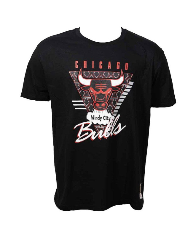 T-shirt preta Mitchell & Ness Chicago Bulls para homem