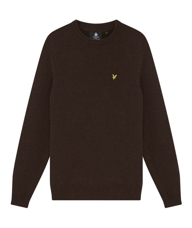 Sweat Lyle&Scott V1-Crew Laine d'agneau bleu Hommes