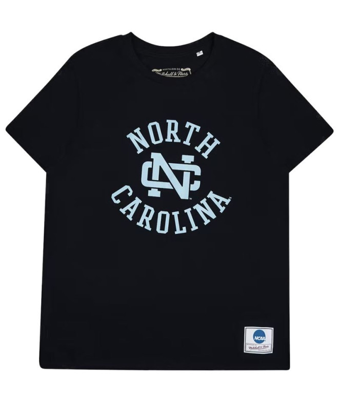 T-shirt Mitchell & Ness University of North Carolina preta para homem