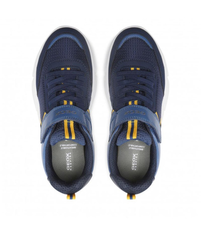 Chaussures Geox J Aril Bungee bleu Enfant