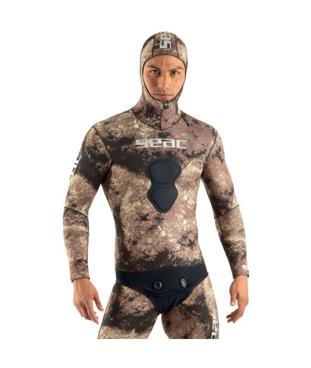 Casaco pesca submarina de Seac Gannet 3 mm castanho Homem