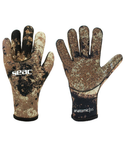 Luvas pesca submarina de Seac Camo 3,5 MM Castanho