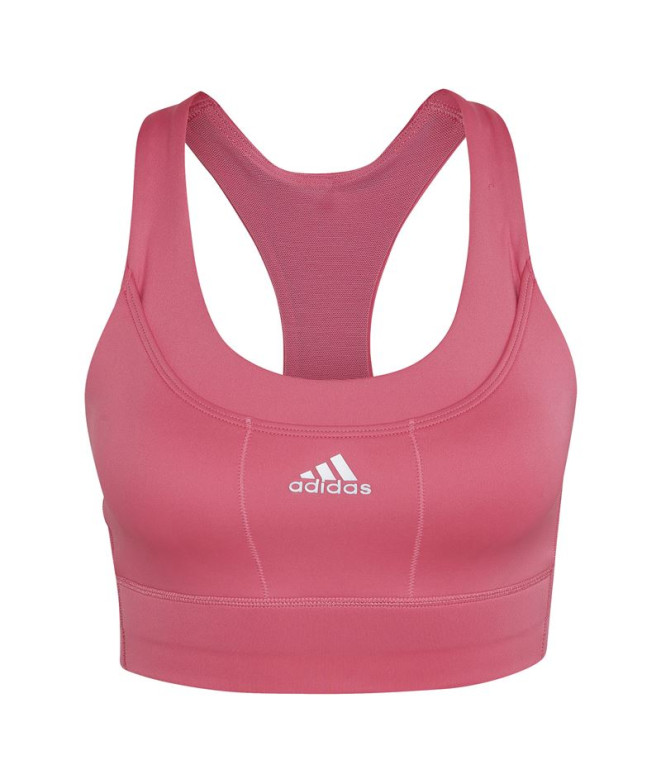 Soutien de desporto Running adidas Suport médio Pocket rosa para mulher