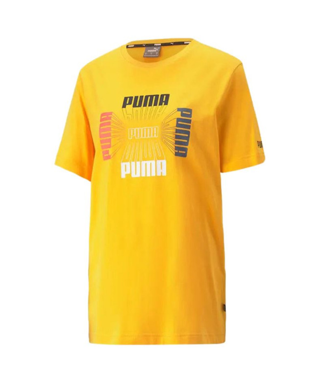 Camiseta Puma Essential Logo Repeat Graphic Amarillo Hombre