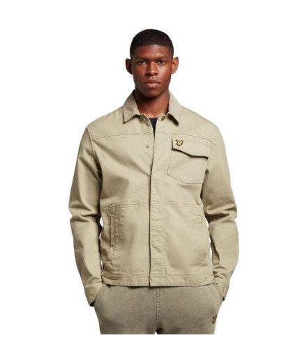 Camisa Lyle & Scott Cord Collar Trucker Beige Hombre