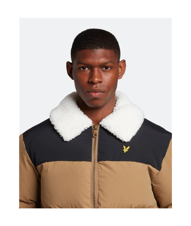 Casaco Lyle & Scott Colar Borg Marrom Homem