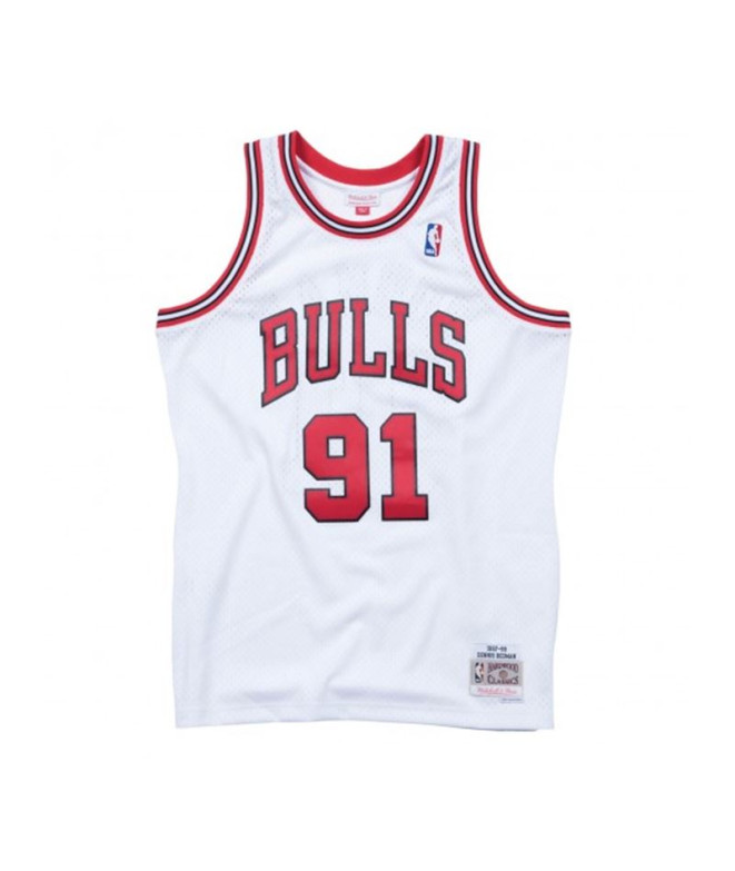 Mitchell & Ness Camisola de basquetebol para homem dos Chicago Bull Dennis Rodman Branco