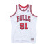 Camiseta Basquetebol de Mitchell & Ness Chicago Bull dennis Rodman Branco Homem