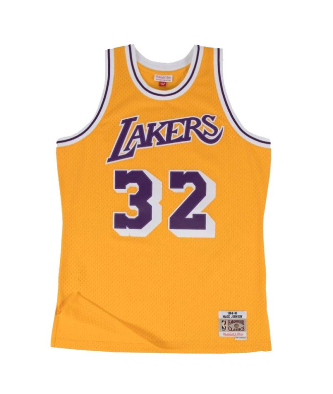 Camiseta de Baloncesto Mitchell & Ness La Lakers Magic Jhonson Amarillo Hombre