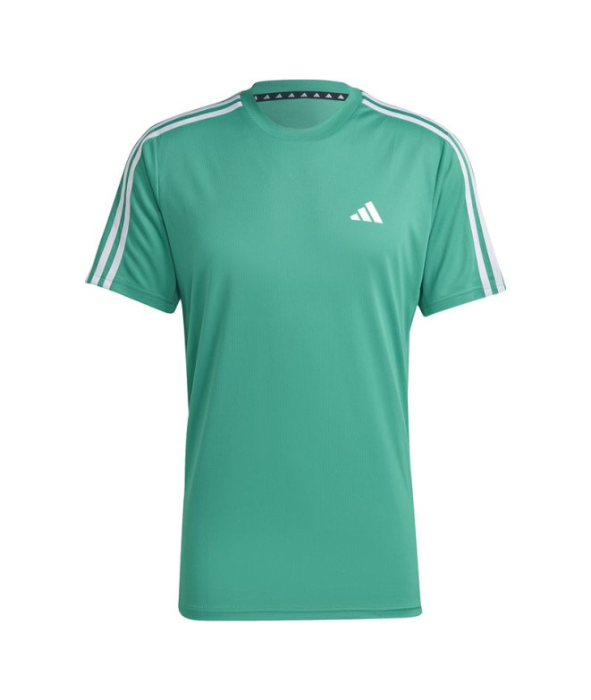 Camiseta de Traning adidas Stripes 3 Essentials Base Verde Hombre