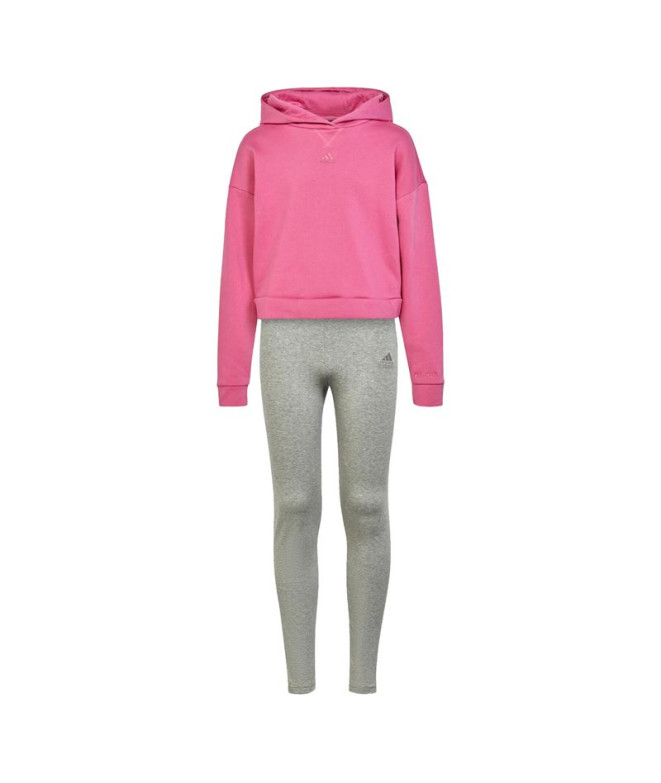 Conjunto adidas Fleece Rosa Menina