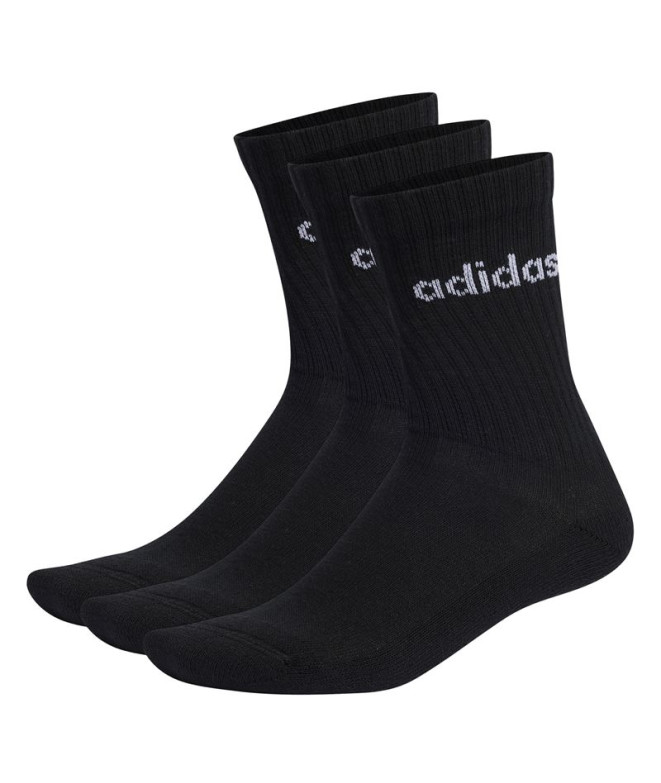 Calcetines adidas Linear Cushioned 3P Negro