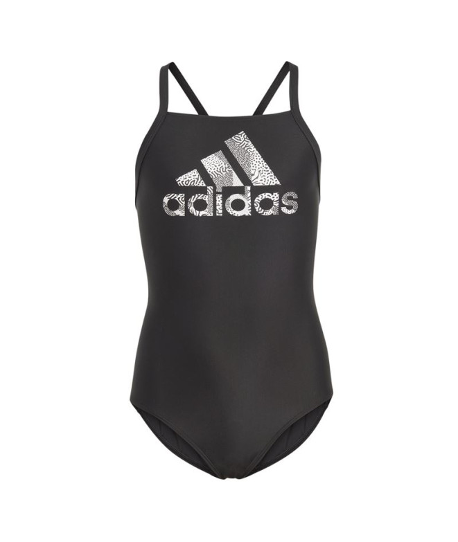 Maillot de bain adidas Big Logo Black Girl's Swimsuit