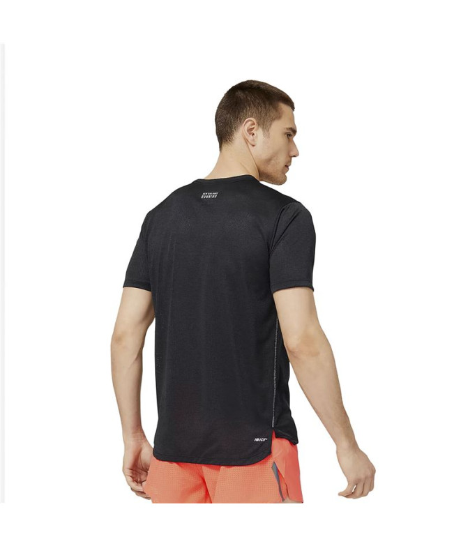 New Balance, Impact Run Short Sleeve T Shirt Mens, Preto