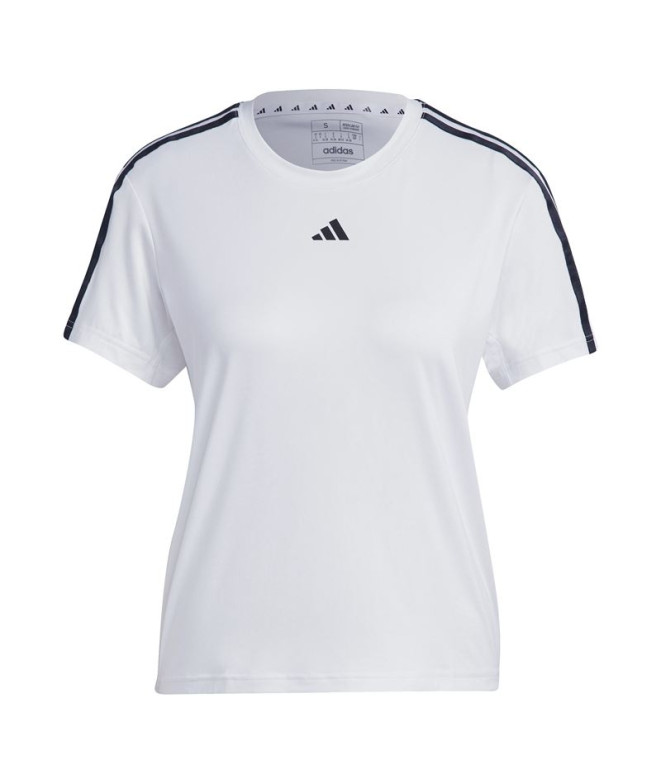 T-Shirt de fitness adidas Essentials 3-Stripes para mulher Branco