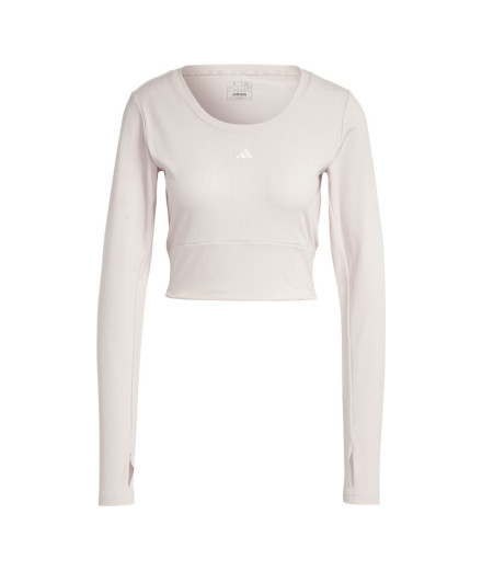 Camiseta de Yoga y Pilates adidas Studio Gris Mujer
