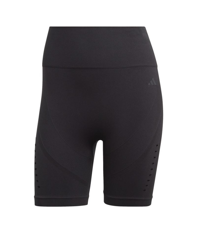 Leggings de ioga adidas Studio Aeroknit Preto Leggings de ioga para mulher