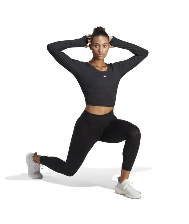 T-Shirt Fitness adidas Studio Preto Mulher