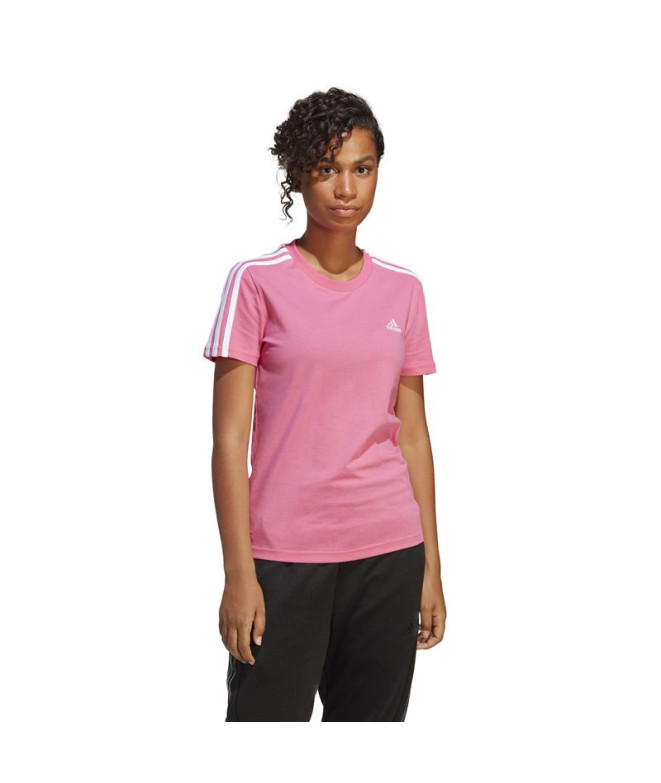 Camiseta adidas 3S cor-de-rosa Mulher