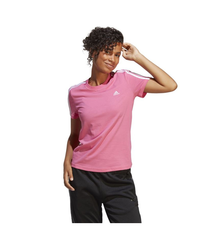 Camiseta adidas 3S cor-de-rosa Mulher