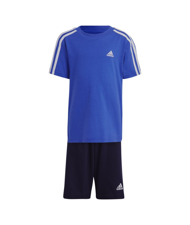 Conjunto adidas 3S Co Azul para crianças