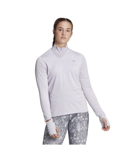 Running Top adidas Fast 1/2 Zip Women's Purple 2