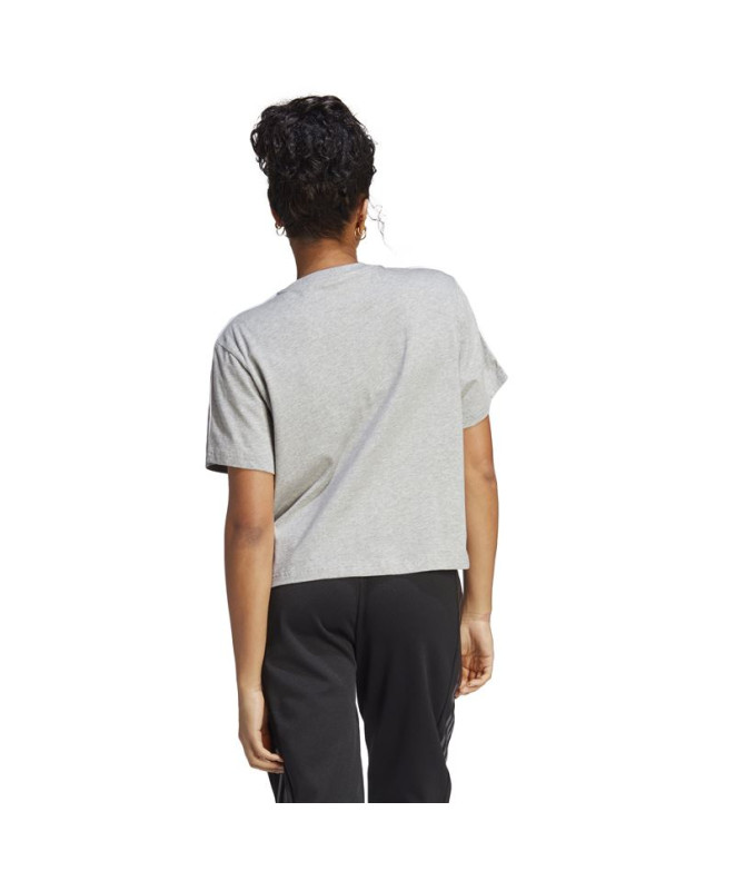 Camiseta adidas 3S Cropped Top Gris Mujer