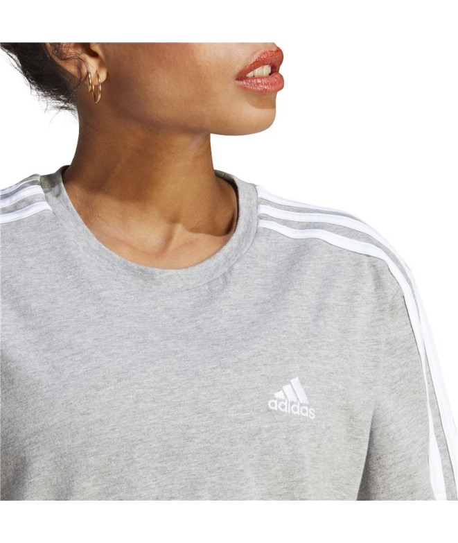 Camiseta adidas 3S Cropped Top Gris Mujer