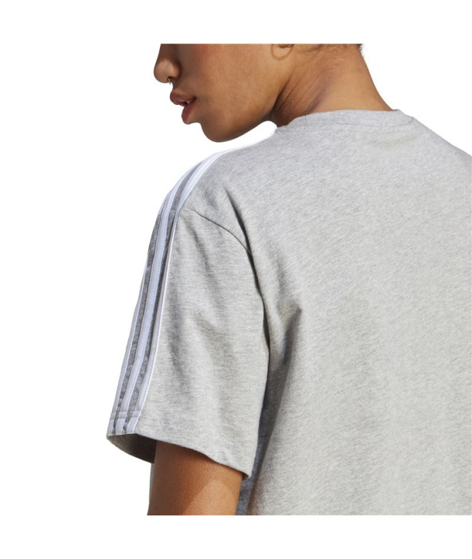 Camiseta adidas 3S Cropped Top Gris Mujer