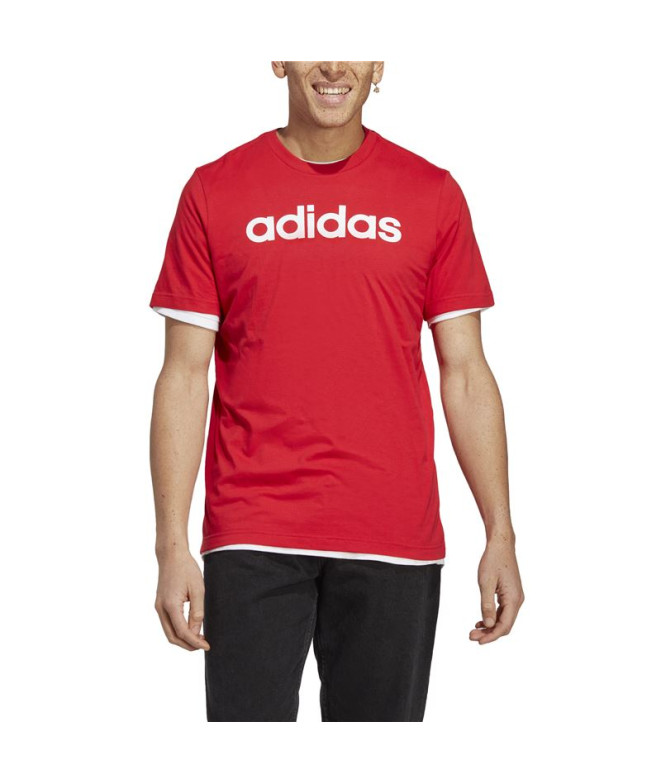 T-shirt adidas Essentials Linear Logo Rouge Homme