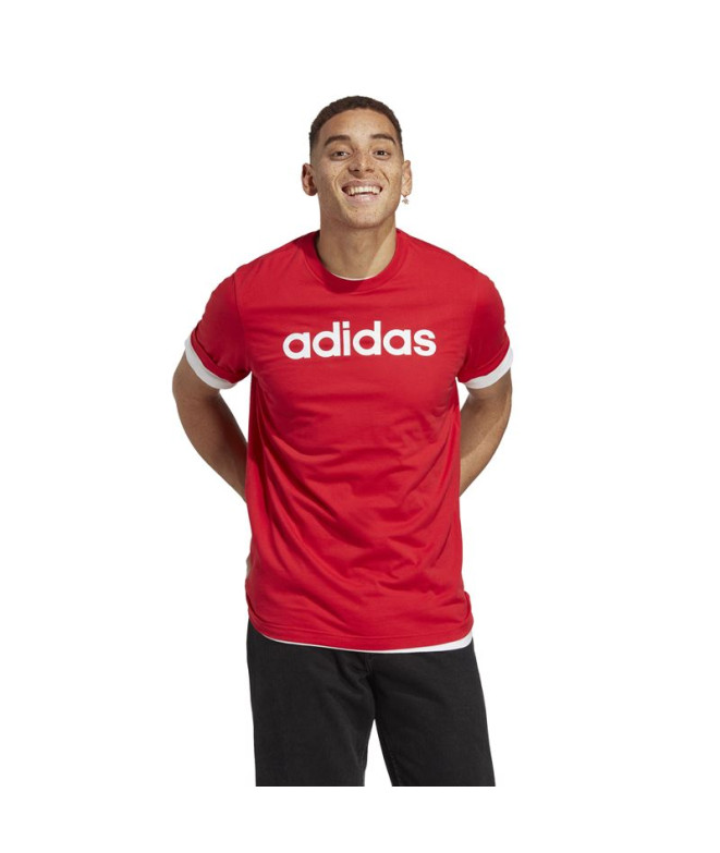 T-shirt adidas Essentials Linear Logo Rouge Homme