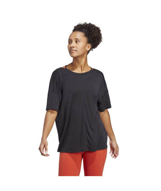 Yoga Top adidas Studio Oversized Noir T-Shirt...