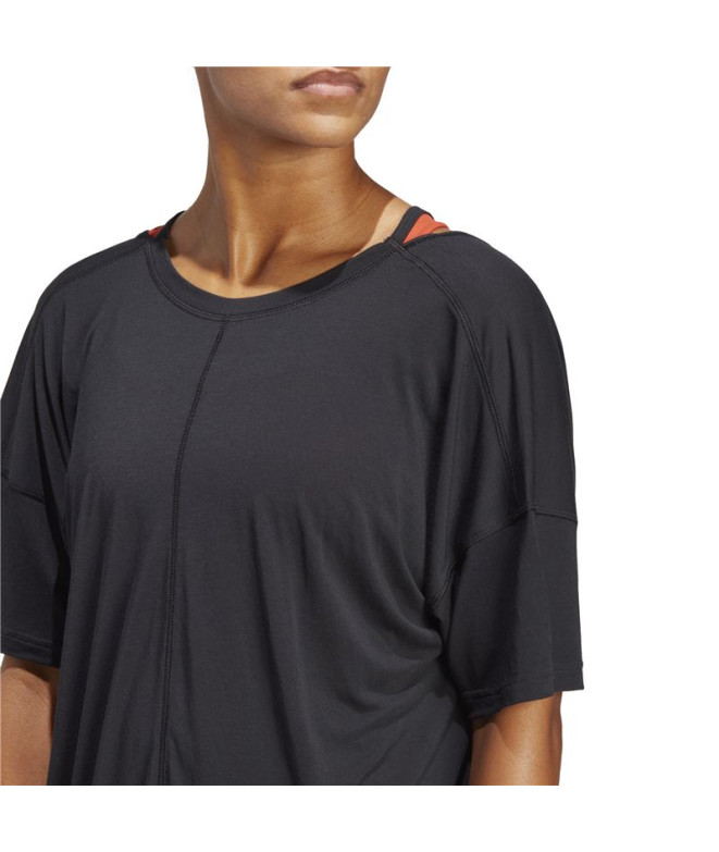 Top de ioga adidas Studio Oversized Preto...