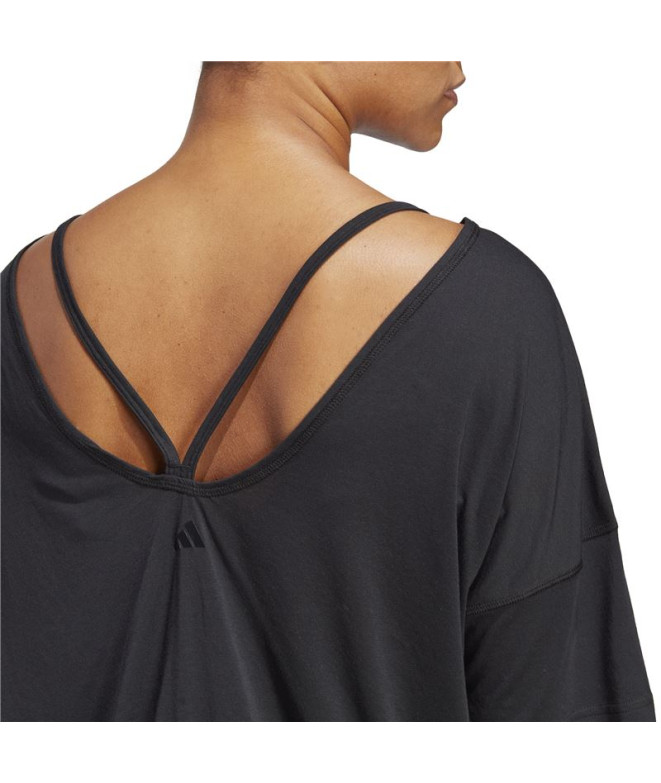 Yoga Top adidas Studio Oversized Noir T-Shirt...