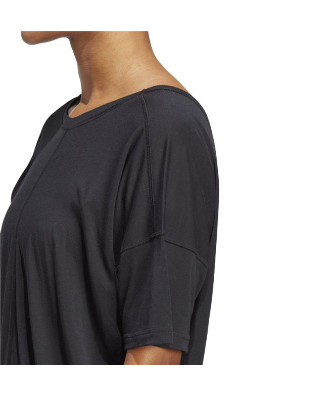 Top de ioga adidas Studio Oversized Preto...
