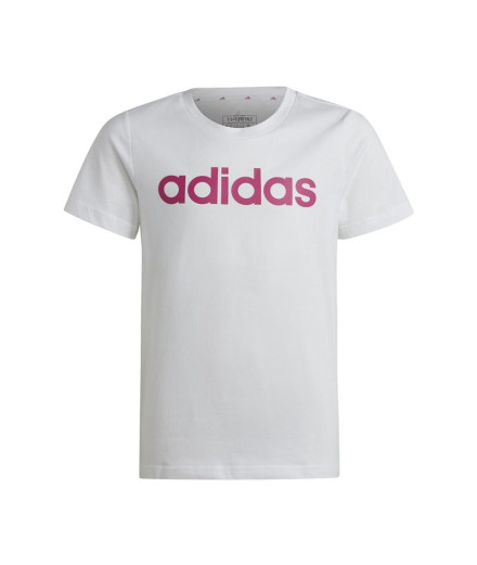 Camiseta adidas Essentials Linear Logo Cotton Blanco Niña