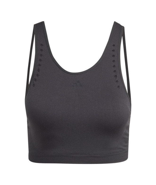 Soutien de desporto adidas Aeroknit Light-Support para mulher Preto