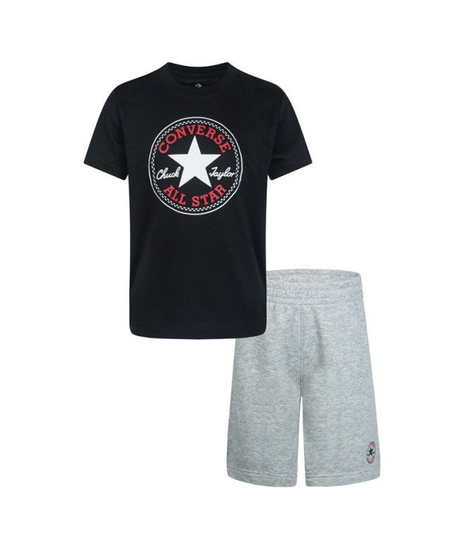 Set Converse Core Tee & Ft Short Dk Grey/Black Kids